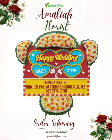 Papan Bunga Pernikahan Leuwicoo